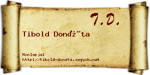 Tibold Donáta névjegykártya